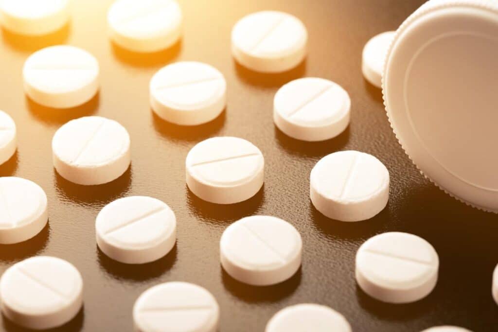 many valium pills arranged in rows