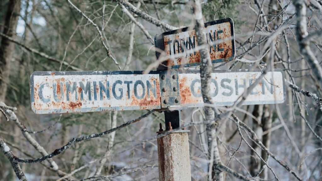 Cummington, MA road sign