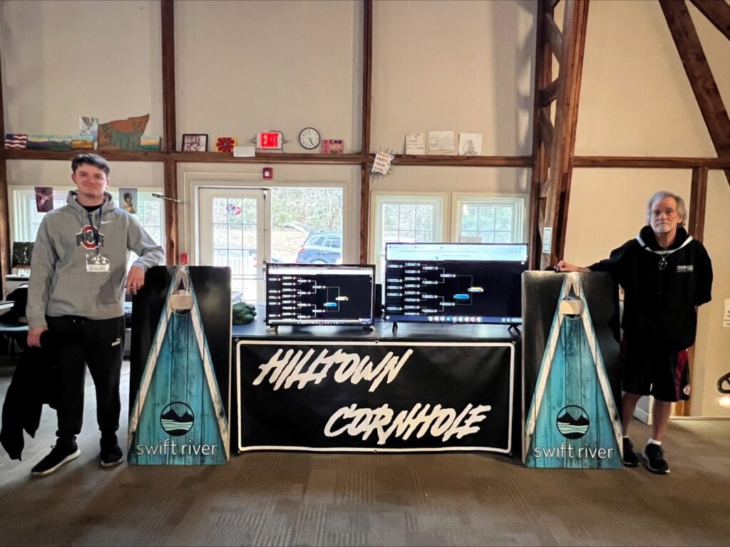 1st place winners at the Swift River Alumni cornhole tournament